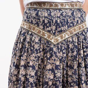 Isabel Marant Étoile Valerie Blue Midnight Floral Cotton Mini Boho Skirt 8/40